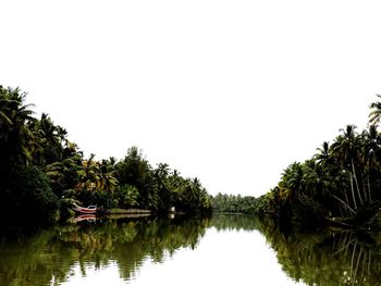 Scenic view of lake against clear sky