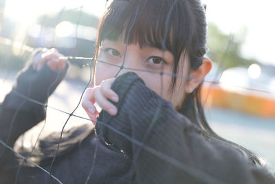 Portrait of girl holding ice cream