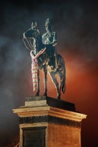 Equestrian statue of king chulalongkorn rama v at night