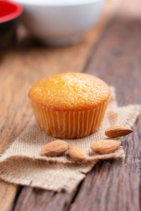 Close-up of cupcakes on table