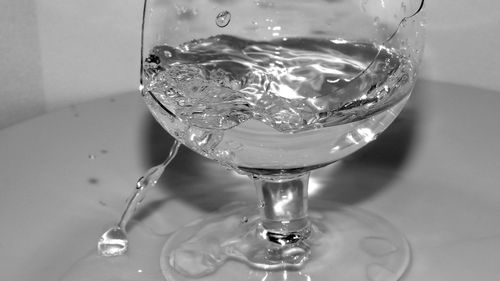 Close-up of water on table