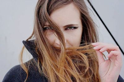 Close-up portrait of young woman