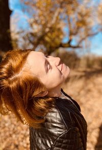 Close-up portrait of woman