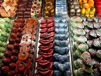 Full frame shot of multi colored candies in store