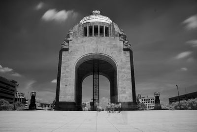 Front view infrared photo of a monument.