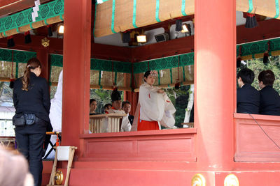 People standing in bus