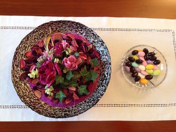 Directly above shot of food in plate