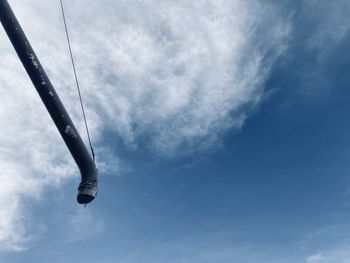 Low angle view of basketball hoop against sky