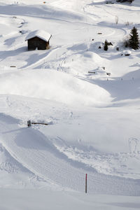 Scenic view of snow covered landscape