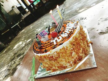 Close-up of cake on table