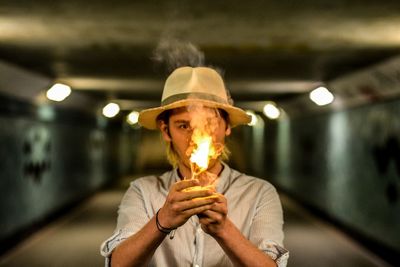 Young man wearing hat