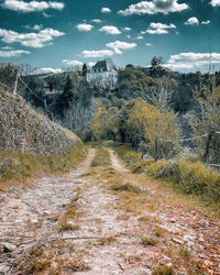 Scenic view of land against sky