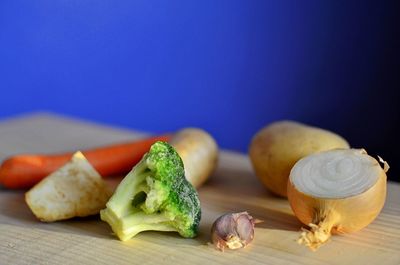 Close-up of food on table