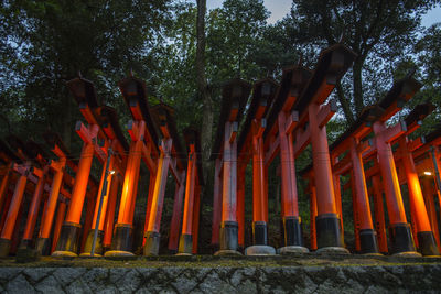 Panoramic view of temple against trees in forest