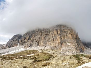 Scenic view of mountain range against sky