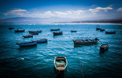 Boats in sea