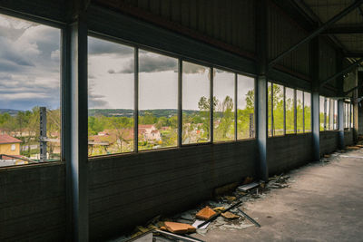 View of building through window