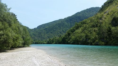 Scenic view of beach against sky