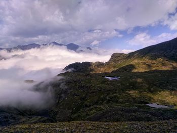 Scenic view of mountains against sky