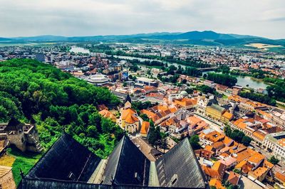 High angle view of cityscape