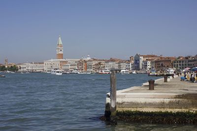 Overview of venice waterfront fromits dock