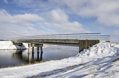 Bridge against sky during winter