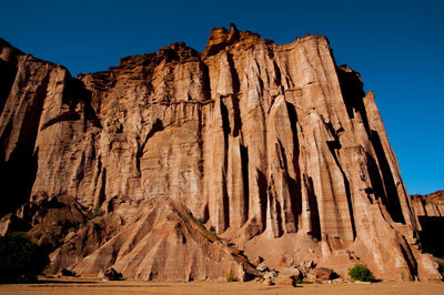 Low angle view of rock formations