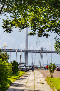 Low angle view of bridge against sky