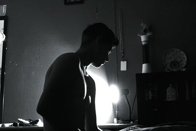 Man working at night