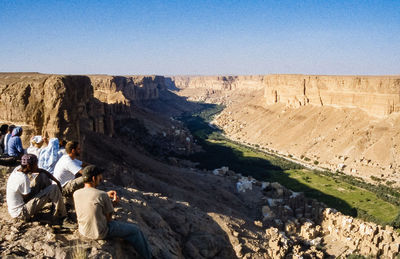 Panoramic view of rock formations on landscape against sky