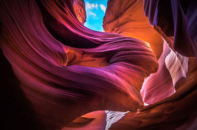 Low angle view of rock formations in canyon