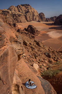 Aerial view of rock formations