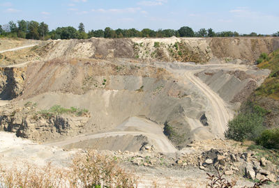 Scenic view of land against sky