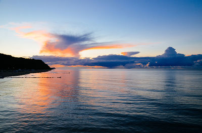 Scenic view of sea at sunset