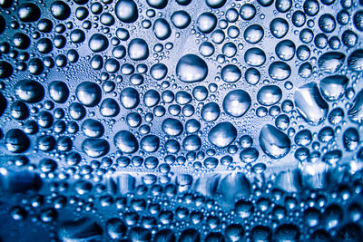 Full frame shot of wet glass