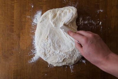 Midsection of person preparing food