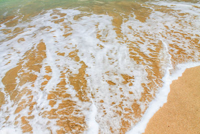 High angle view of surf on beach