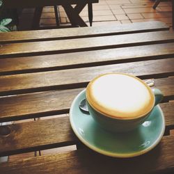 Coffee cup on table