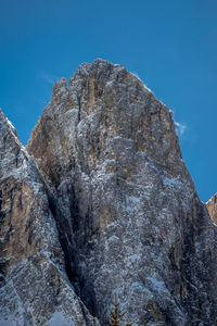 Low angle view of rock formation against sky