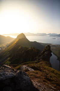 Scenic view of landscape against sky during sunset