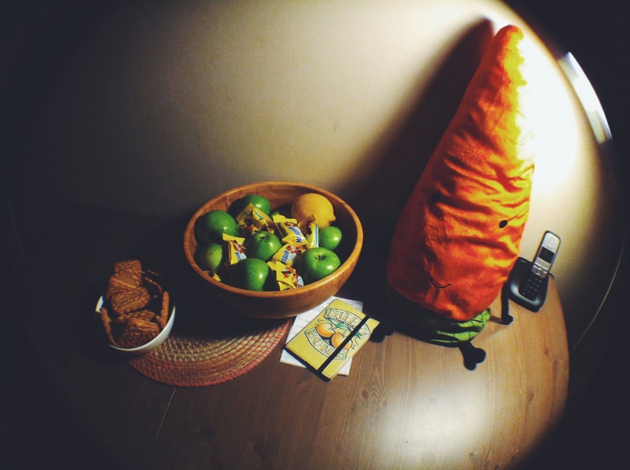 indoors, table, food and drink, freshness, food, healthy eating, still life, bowl, high angle view, plate, potted plant, home interior, drink, close-up, vegetable, salad, ready-to-eat, no people, drinking glass, tablecloth