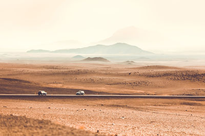 Scenic view of desert against sky