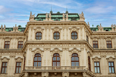 Detail of schloss belvedere in vienna. belvedere castle and its christmas market.