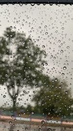 Full frame shot of wet glass window