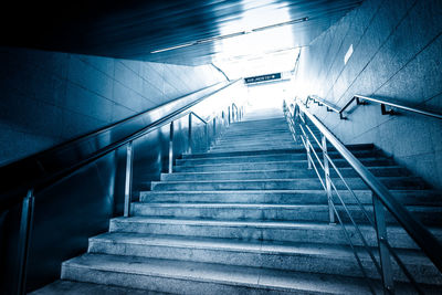 Low angle view of staircase in subway