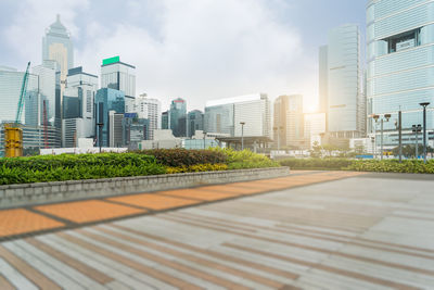 Modern buildings in city against sky