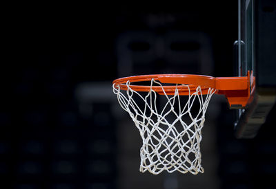 Close-up of basketball hoop