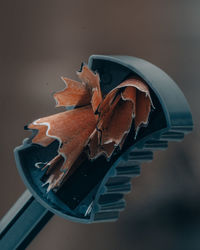 High angle view of broken container on table