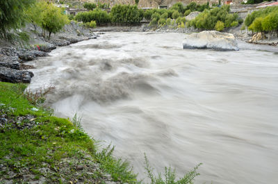 Scenic view of waterfall