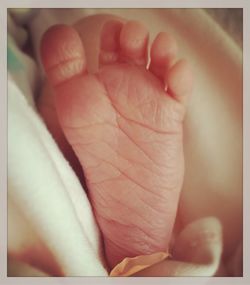 Low section of baby feet